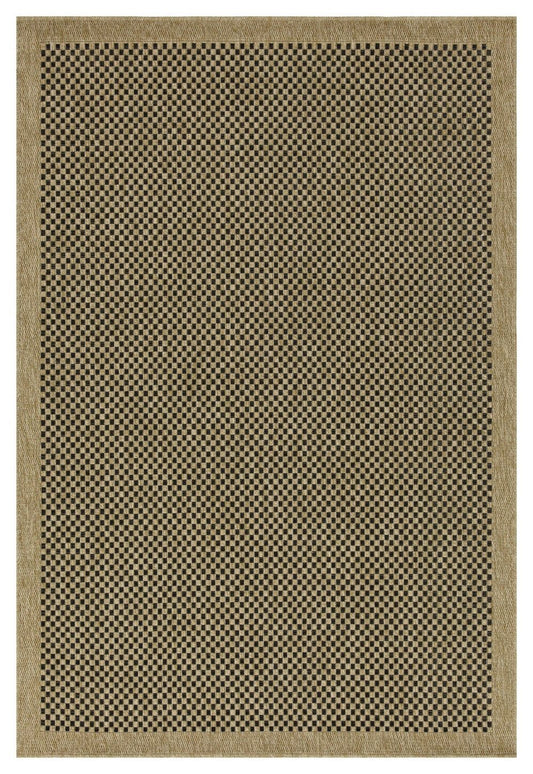Earth - 5'3" X 7'3" Indoor, Outdoor Area Rug, Polypropylene - Jute / Black