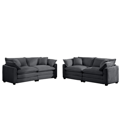 Elegant Corduroy Oversized Sectional Sofa Set With Deep Seats And Flexible Layout