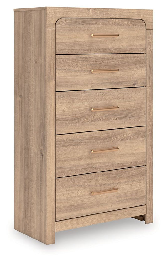 Kinlanni - Five Drawer Chest - Tan