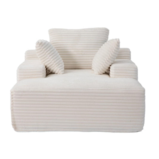 Oversized Chaise Lounge Chair Cozy Cloud Couch With 3 Throw Pillows And Wide Armrest