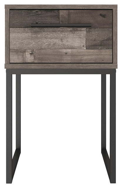 Neilsville - One Drawer Night Stand - Black / Gray