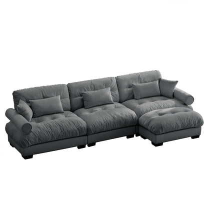 Super Comfort Oversized Modular Sectional Sofa With Movable Ottoman