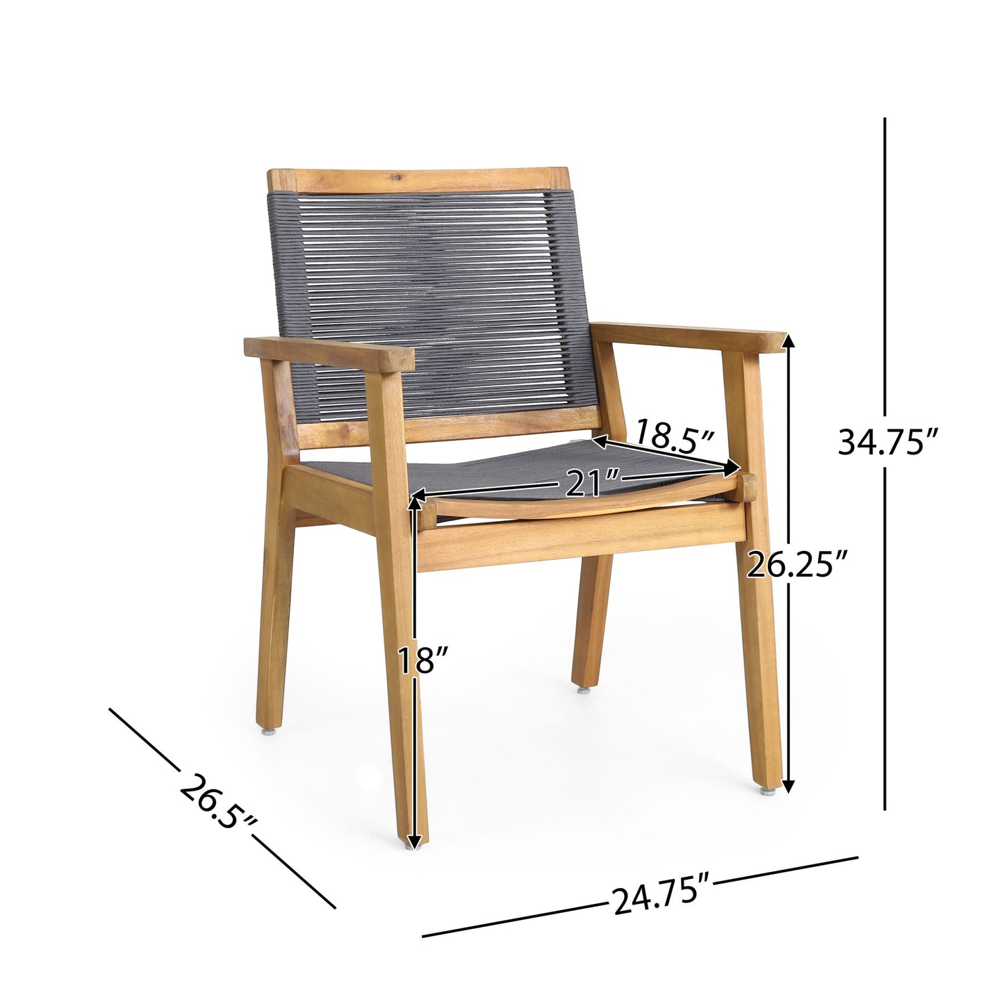 Outdoor Rope Dining Chair (Set of 2)
