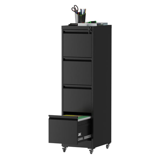Drawer Metal Locking Vertical File Cabinet With Wheels Heavy Duty Lockable Storage