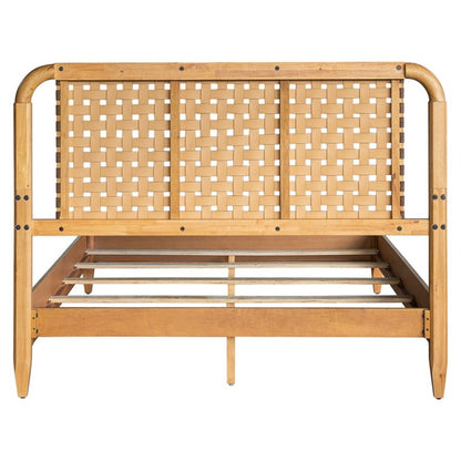 Queen Bed With Caramel Maple Wood - Natural
