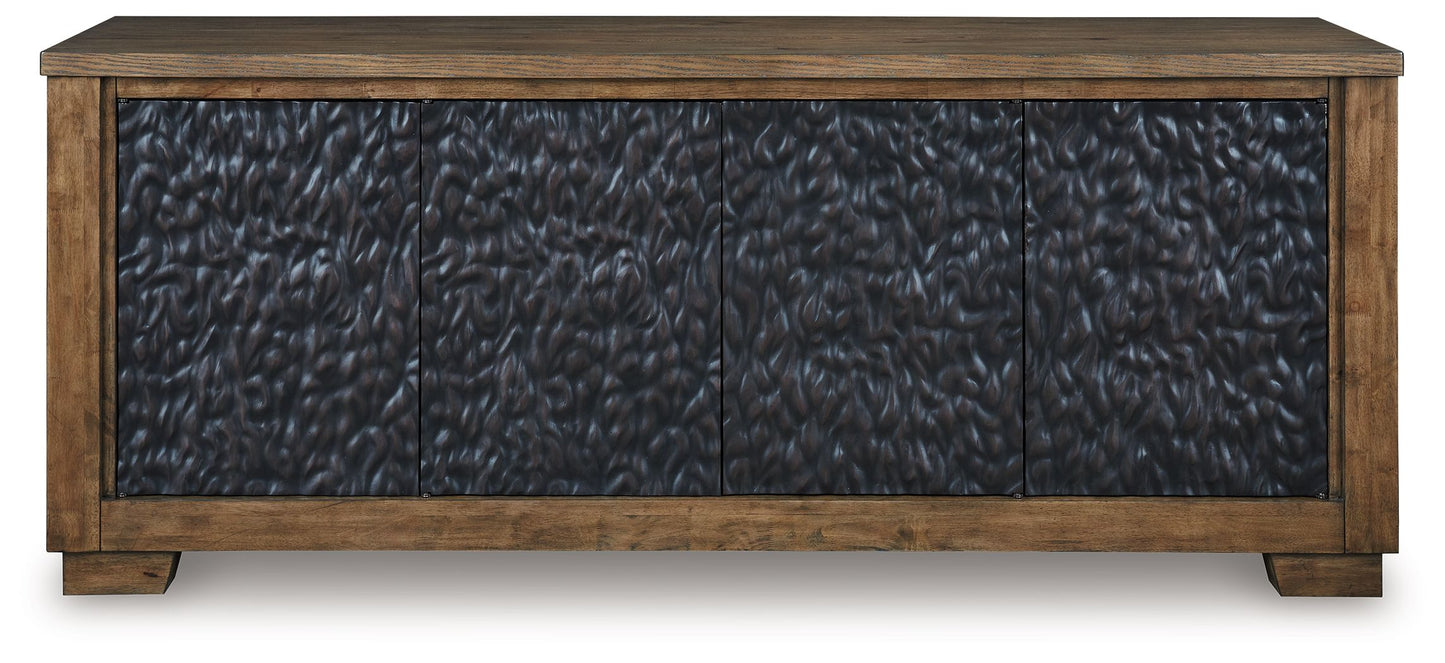 Rosswain - Extra Large TV Stand - Warm Brown