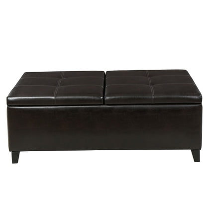 Lanister - Ottoman Double Top Storage - Brown