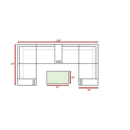 Wicker Outdoor Sectional With Weather Resistant Cushions And Table