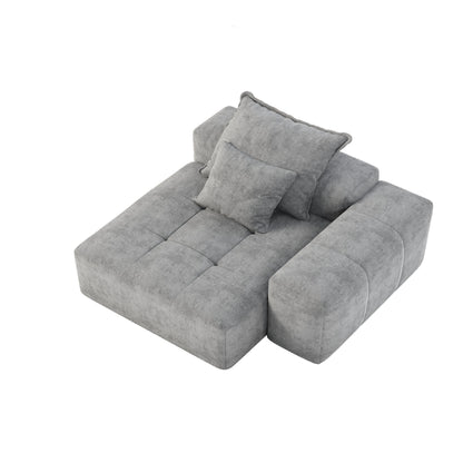Modern Oversized Modular Sectional Sofa, Sparkling Chenille Fabric Soft Cushion Sofa With 2 Pillows