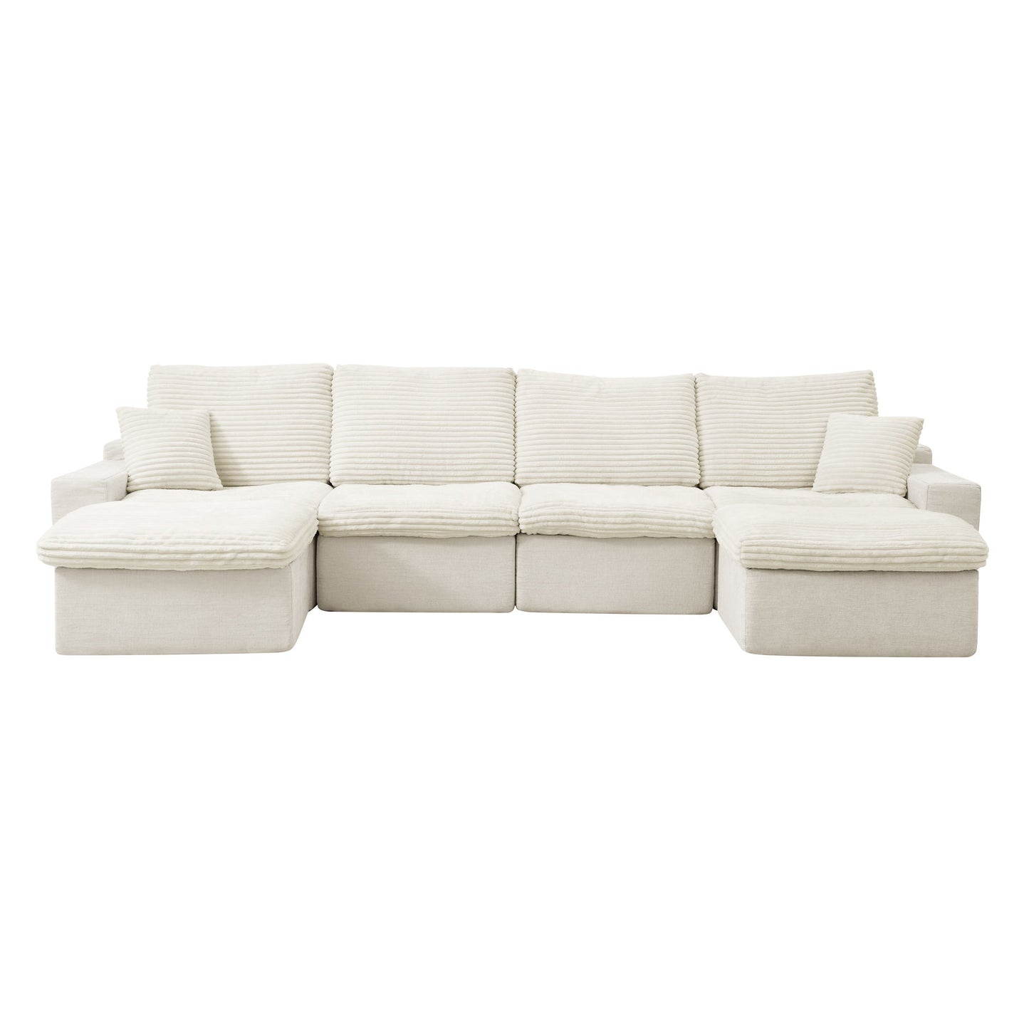 Modern Modular U Shaped Cloud Sectional Couch With Deep Seat And Comfy Chaise