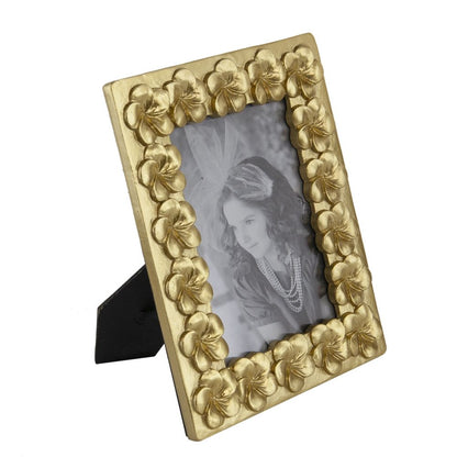 Vintage Photo Frame & Flower Design - Gold