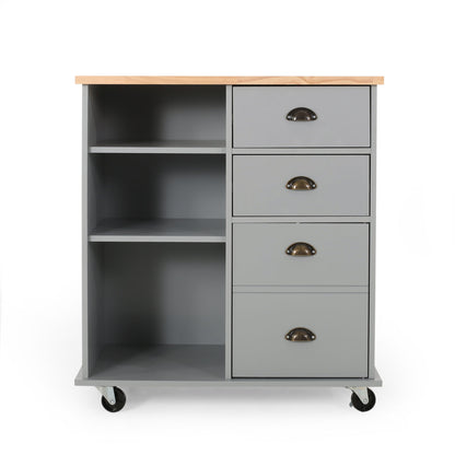Yohaan - Contemporary Kitchen Cart With Wheels
