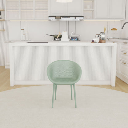 2 Piece Durable Single Chair With Mesh Hollow Out Design