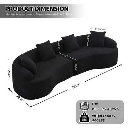 4 Seater Sofa With Chenille Fabric, 30D, 60 Hardness Full Sponge, 4 Pillow For Living Room, Home Furniture Sleeper Sectional Sofa For Apartment