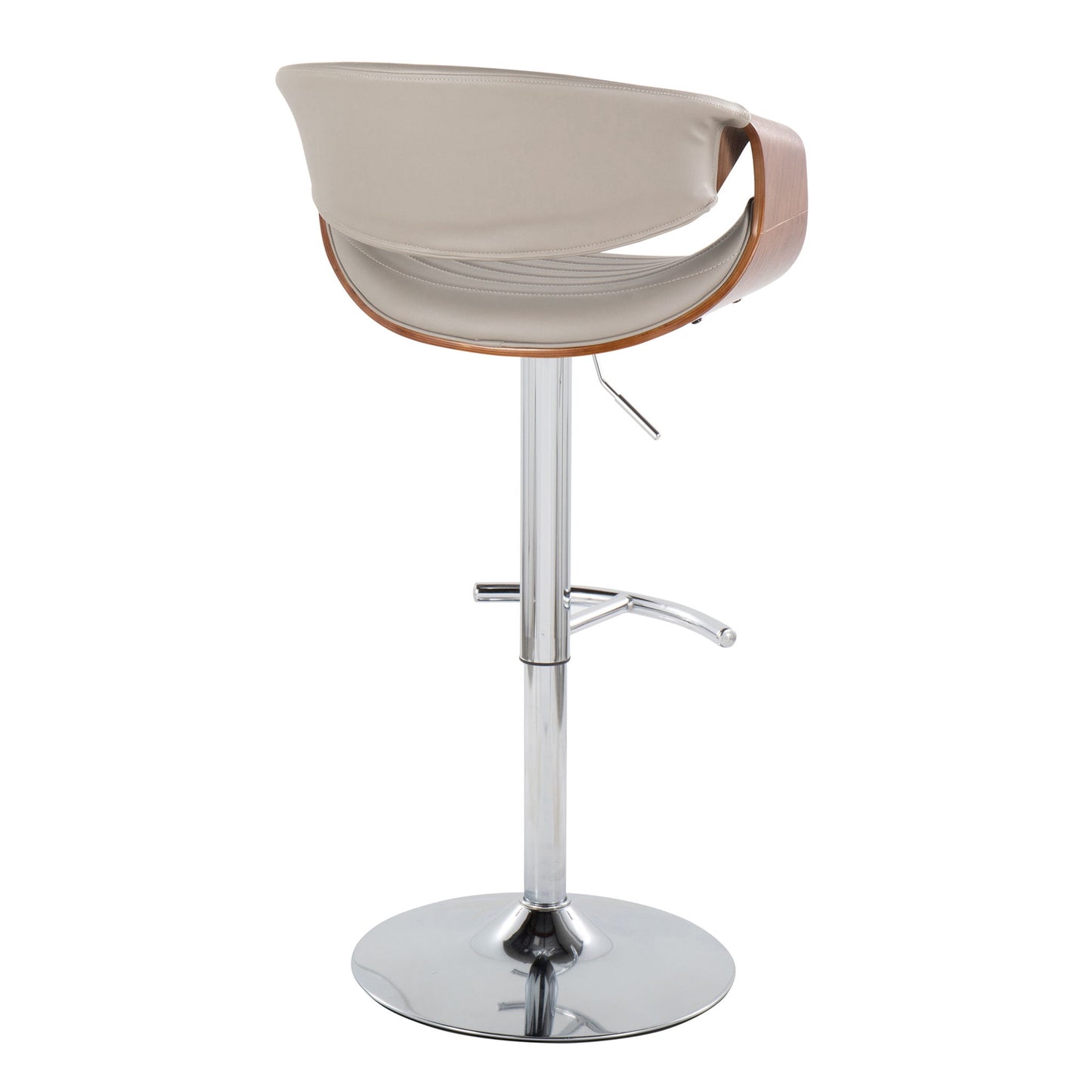 Symphony - Mid Century Modern Adjustable Barstool & Swivel With Rounded T Footrest (Set of 2)