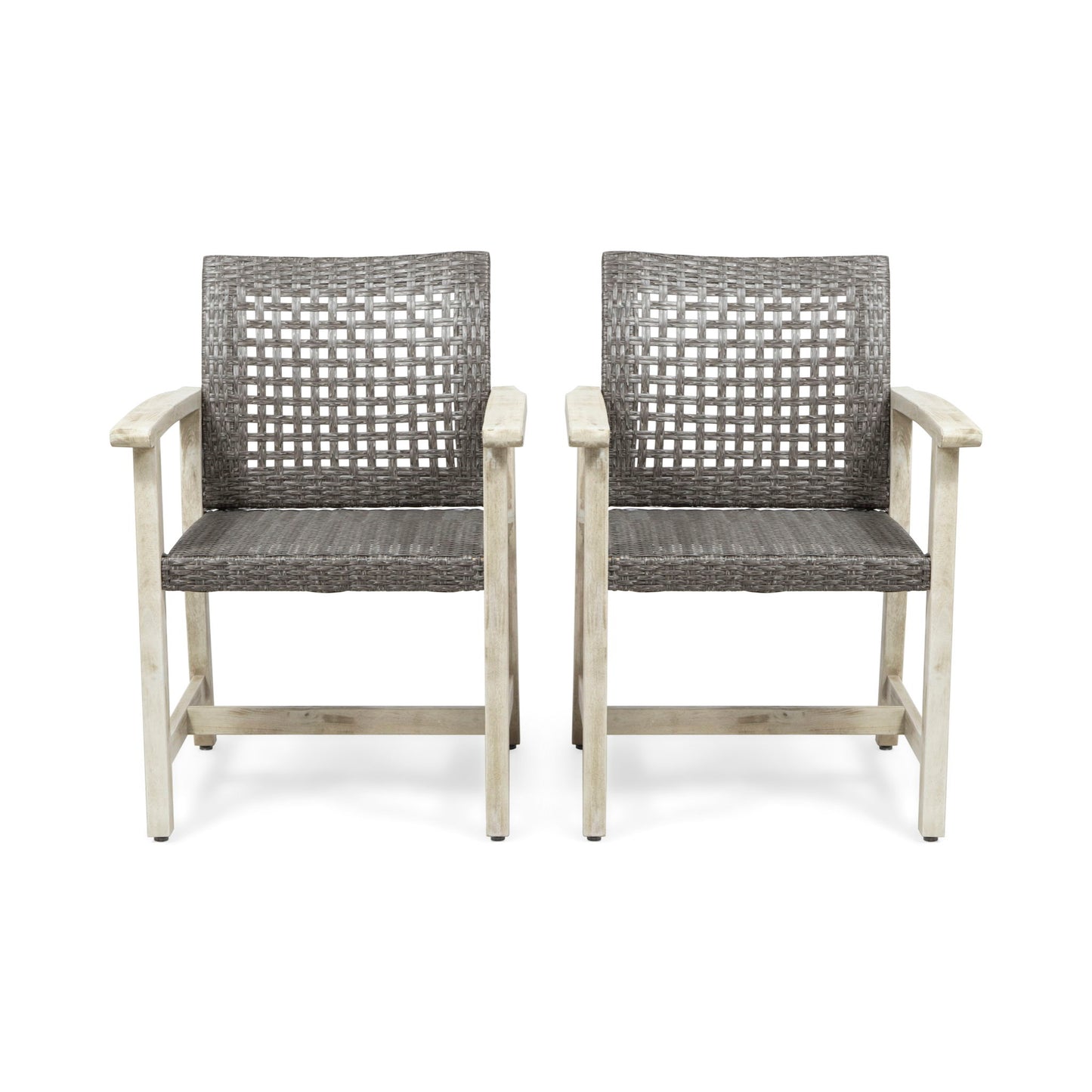 Outdoor Dining Chair Acacia Wood Frame (Set of 2)