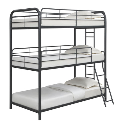 Triple Bunk Bed, Twin / Twin / Twin - Black