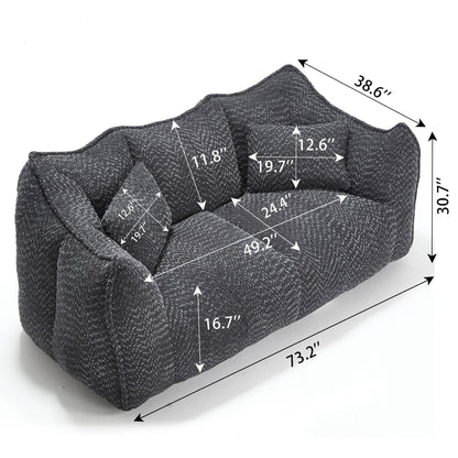 Comfortable Dual Beanbag Chair With High Resilience Foam Core For 2 People