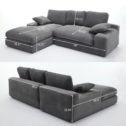Modern Minimalist Modular Sectional Sofa Set, Upholstered Sleeper Couch