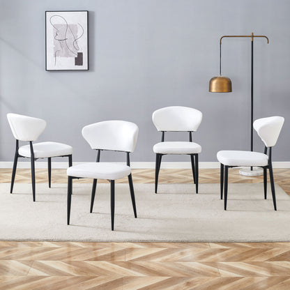 Minimalist Ergonomic Dining Chair With Curved Backres (Set of 4)