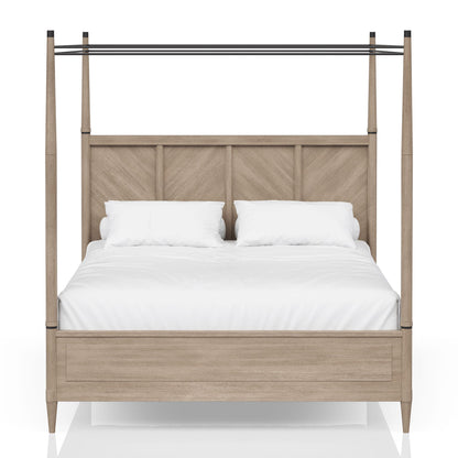 Queen Canopy Bed - Sand