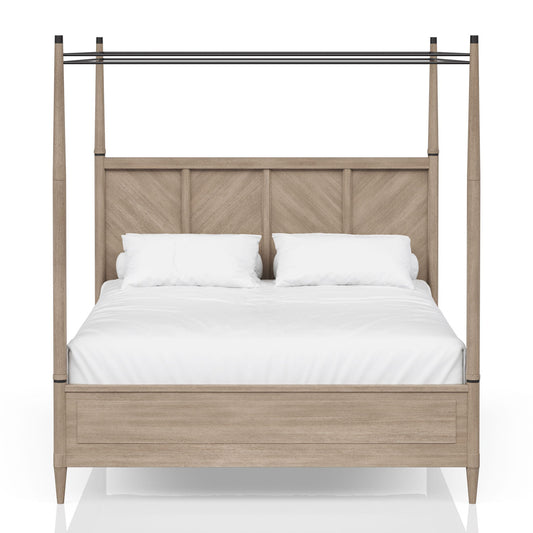 Queen Canopy Bed - Sand