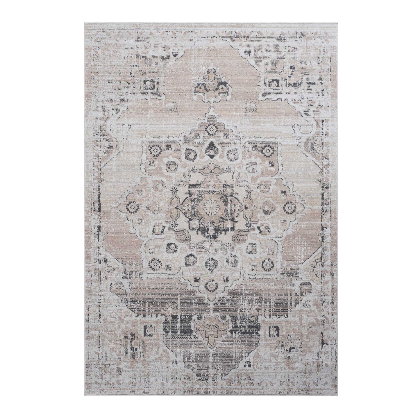Payas - 8' X 10' Medallion Area Rug - Cream / Beige