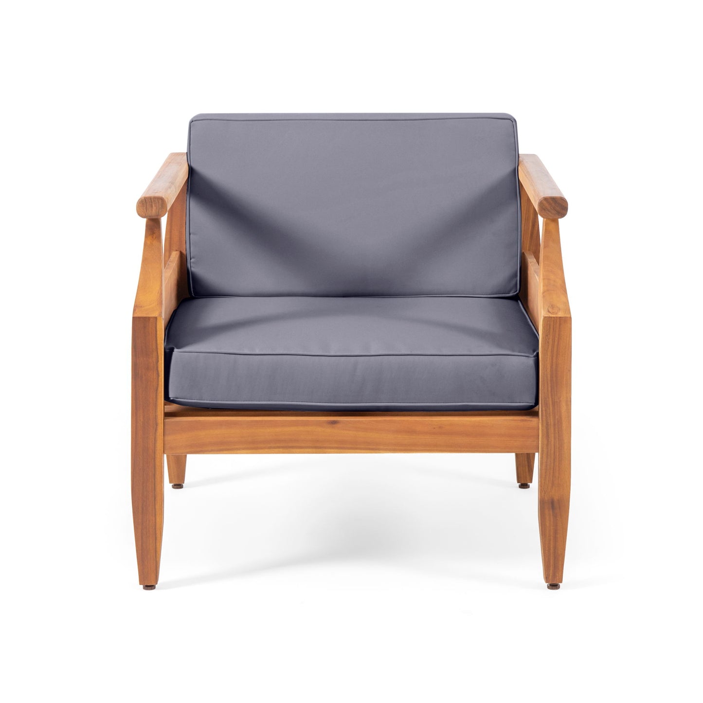 Outdoor Club Chair With Recessed Arms And Cushions