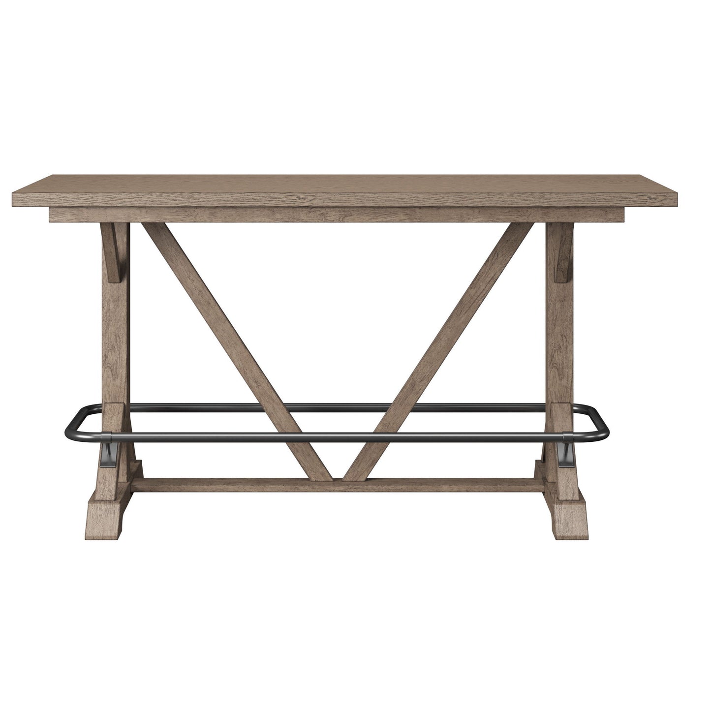 Bar Height Trestle Table - Brown