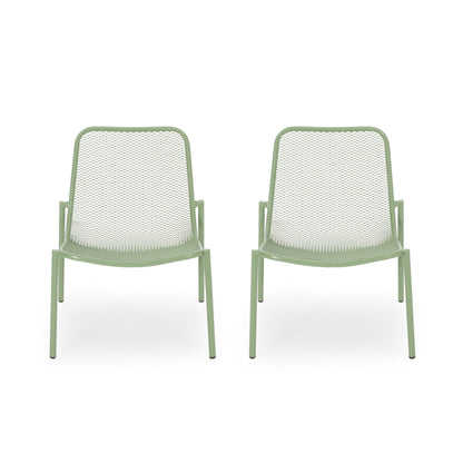 Outdoor Iron Chair With Mesh Design