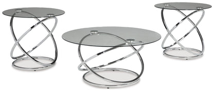 Hollynyx - Occasional Table Set (Set of 3) - Chrome Finish