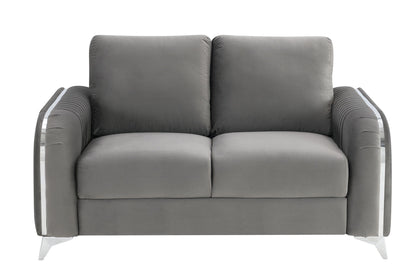 Wenona - Velvet Loveseat - Gray