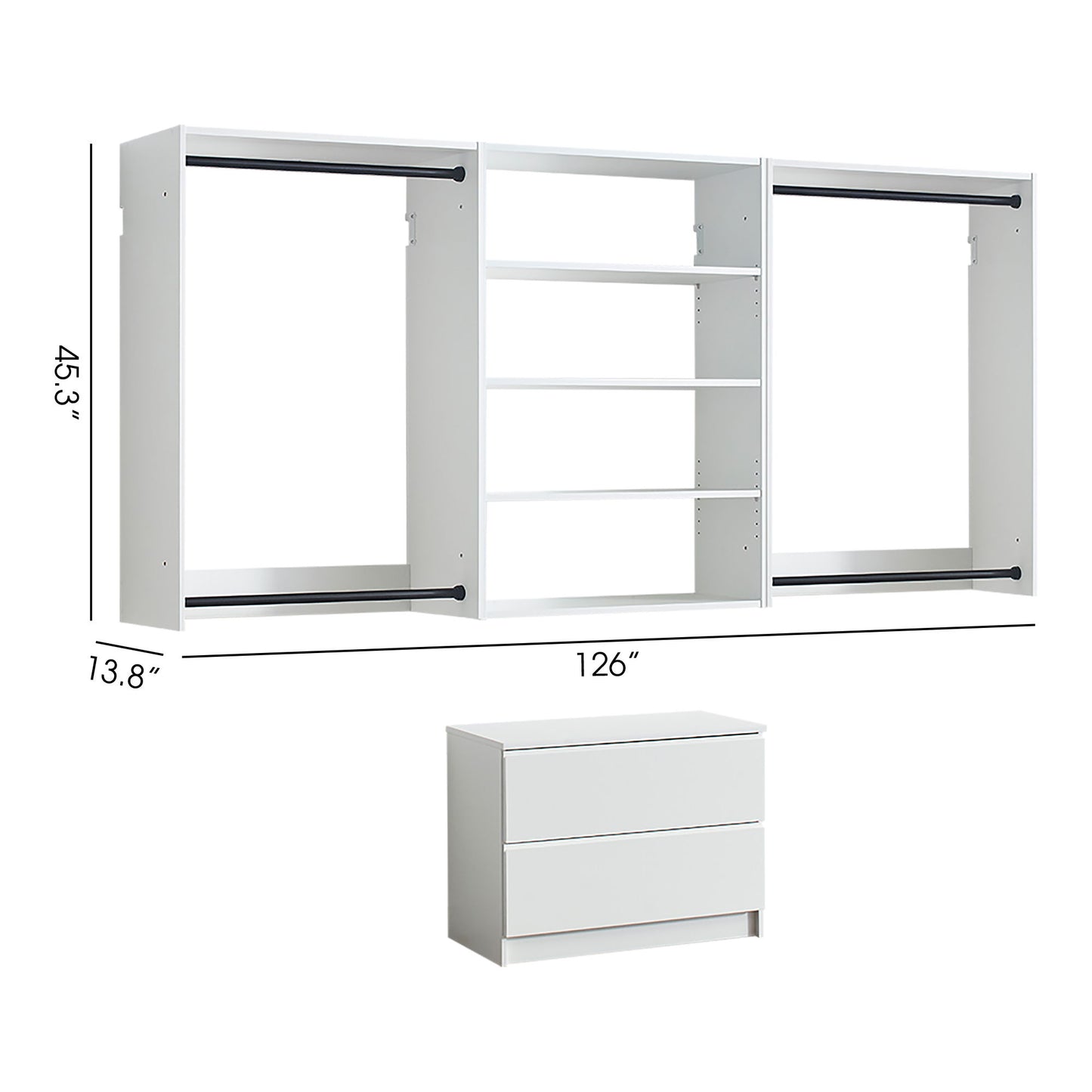 Devi - Wall Mounted Wood Closet System With Modular Units