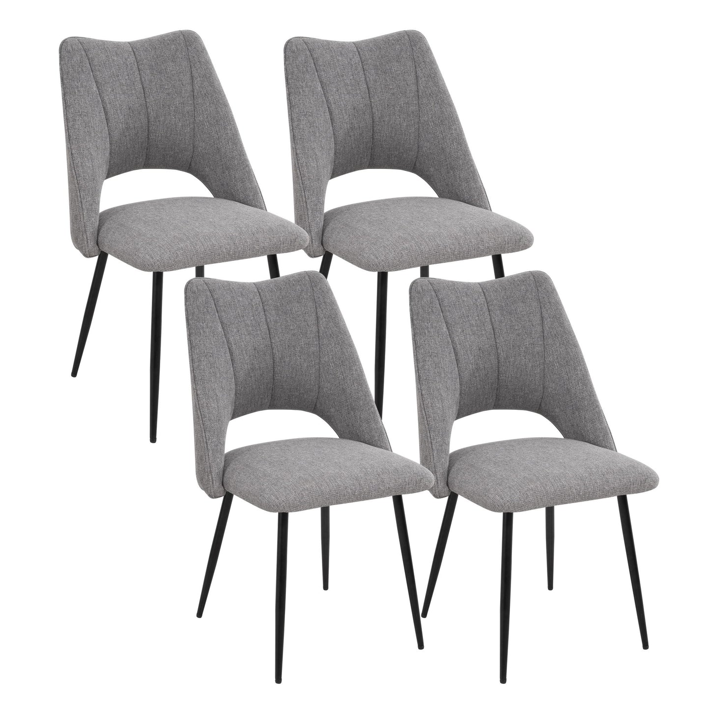 Chair With High Resilience Filling, Adjustable Feet For Kitchens (Set of 4)