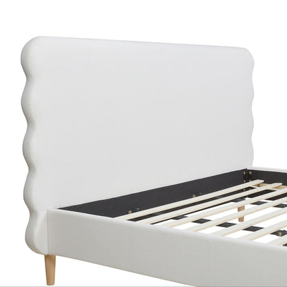 Stockholm - Modern Wavy Headboard Platform Bed