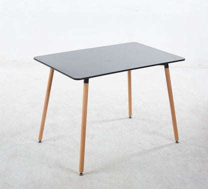 5 Pieces Dining Set, Table Metal Leg Mid-Century Dining Table For 4 - 6 People With MDF Table Top, Pedestal Dining Table, Leisure Coffee Table - Black