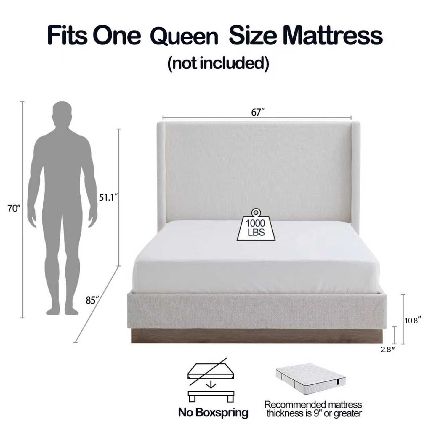 Hale - Upholstered Wingback Bed