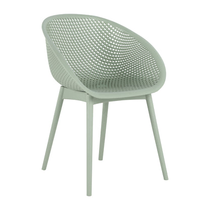 2 Piece Durable Single Chair With Mesh Hollow Out Design