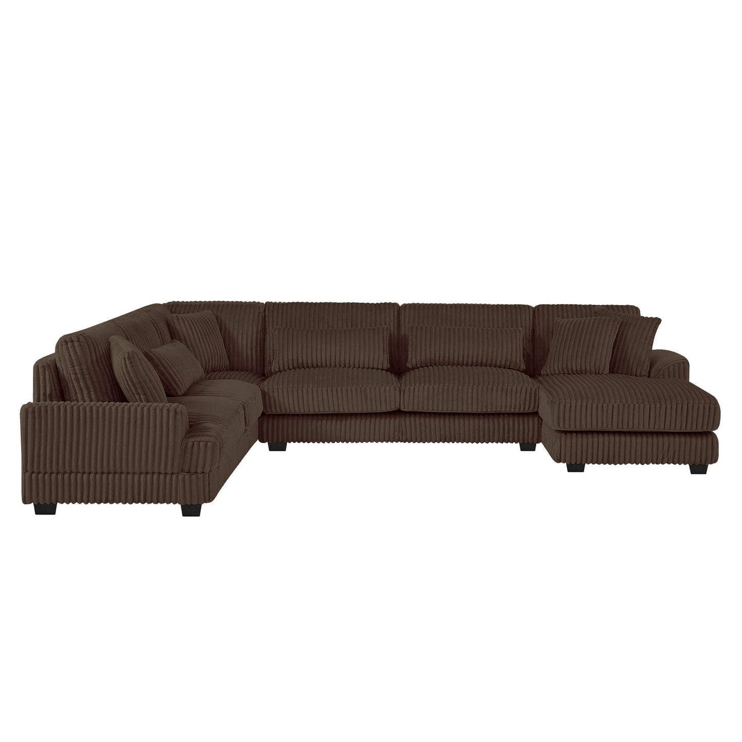 Oversized Sectional Sofa U - Shaped Sofa Couch Modern Sofa Upholstered In Soft Corduroy With A Chaise Lounge For Living Room