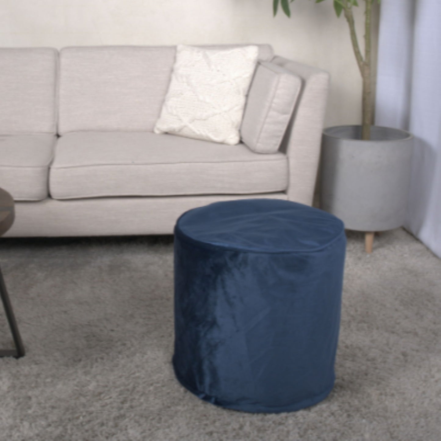 Shimon - Cylinder Pouf Ottoman Floor Cushion