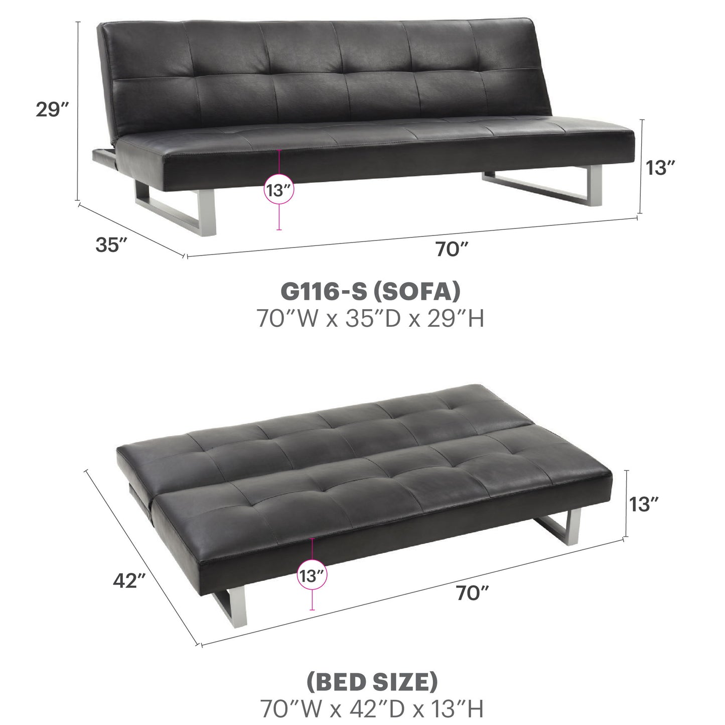 Chroma - Sofa Bed - Black