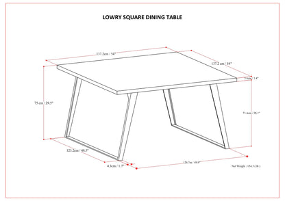 Lowry - Handcrafted Square Dining Table