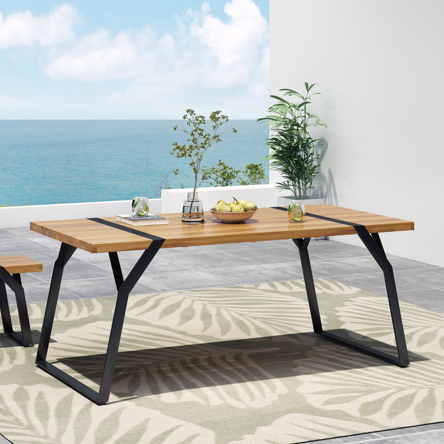 Zora - Dining Table Industrial & Iron Table - Black