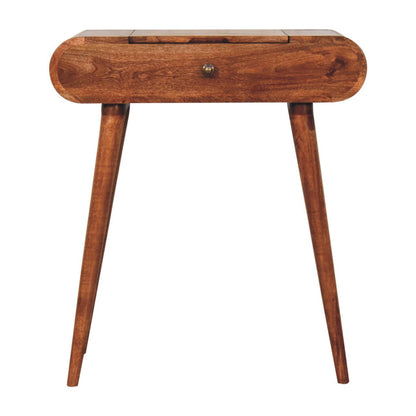 Mini Dressing Table With Foldable Mirror - Caramel