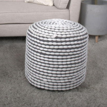 River - Handcrafted Cylindrical Pouf Water Resistant Fabric