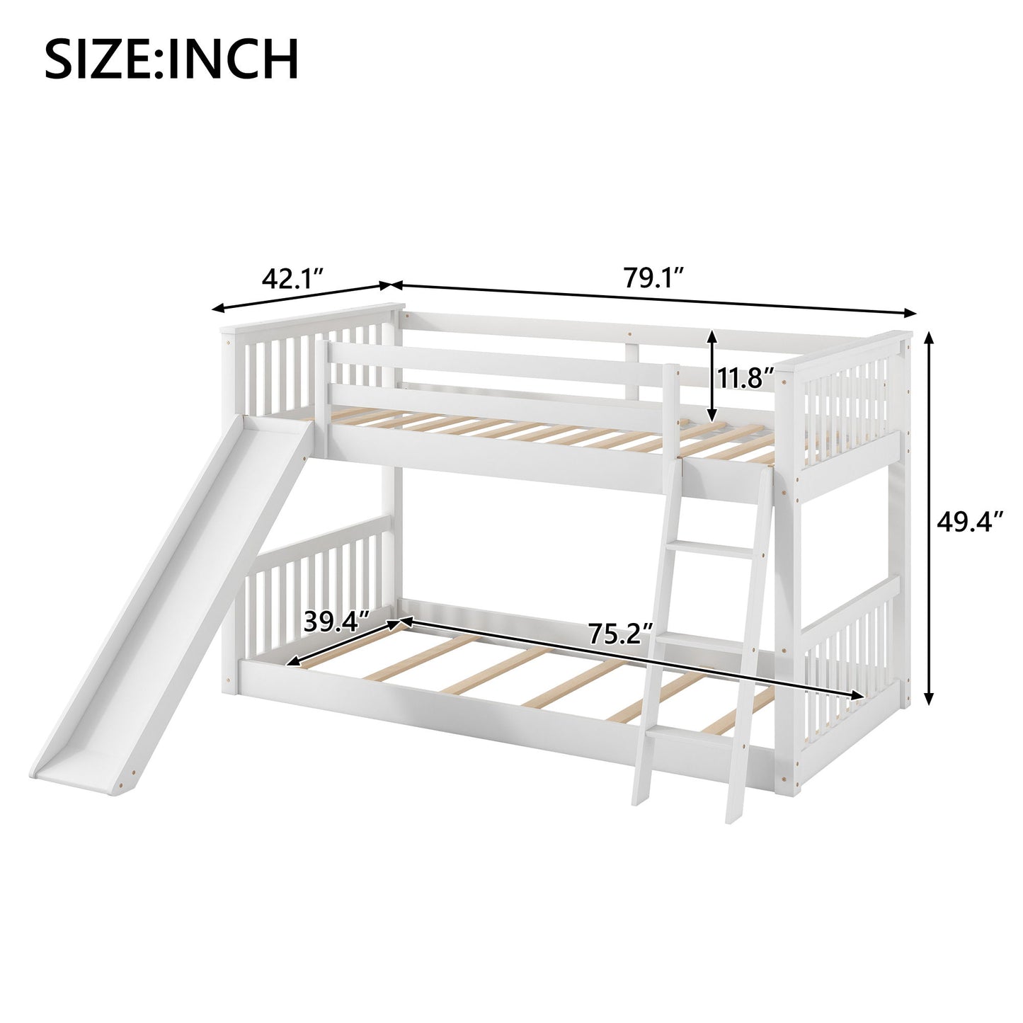 Bunk Bed & Convertible Slide And Ladder