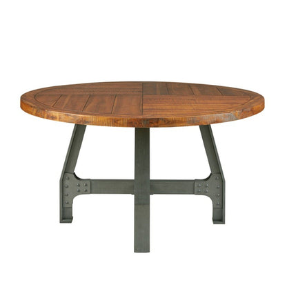 Lancaster - Round Dining / Gathering Table With Adjustable Height - Walnut