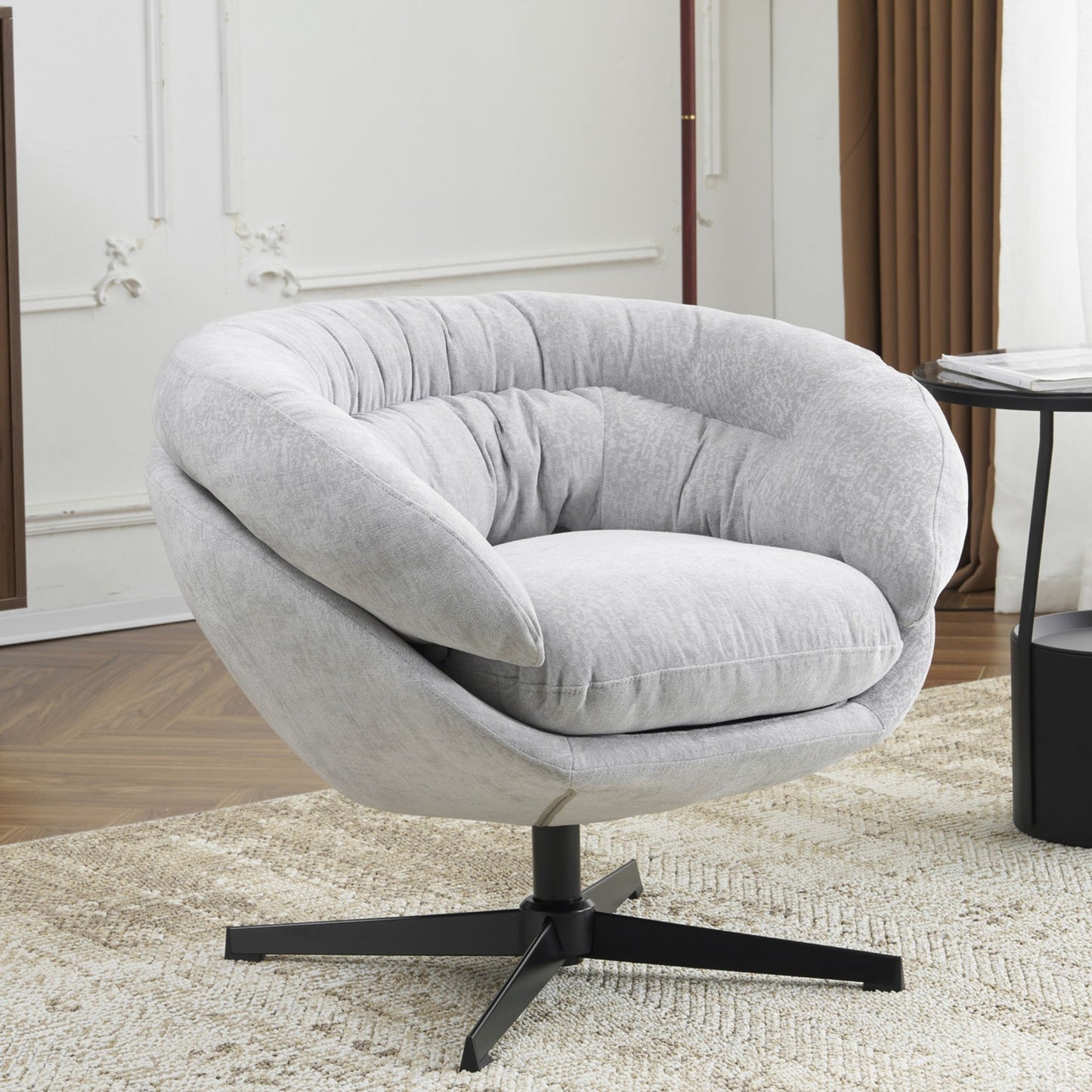 Modern Chenille Office Chair With 360 Degree Swivel