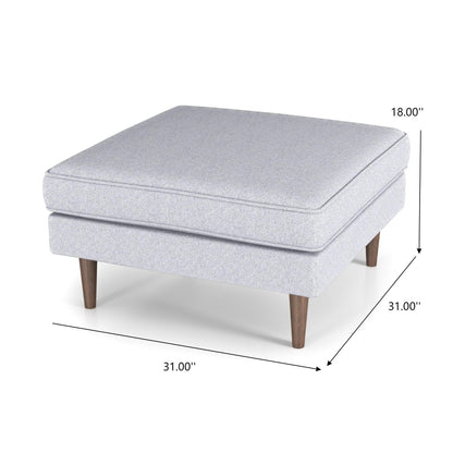 Amber - Square Upholstered Ottoman Linen