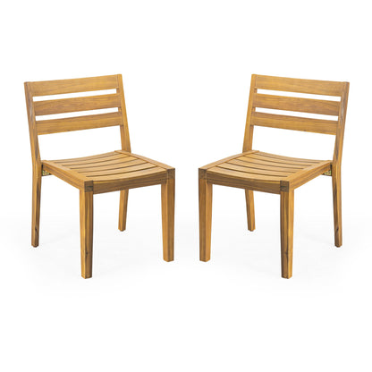 Outdoor Dining Side Chair (Set of 2) - Teak Finish